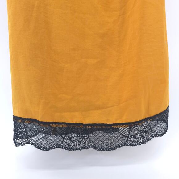 Midnight Bakery Y2K Lace Babydoll Mustard Marigold Slip Dress Mini Dress M - Picture 5 of 11